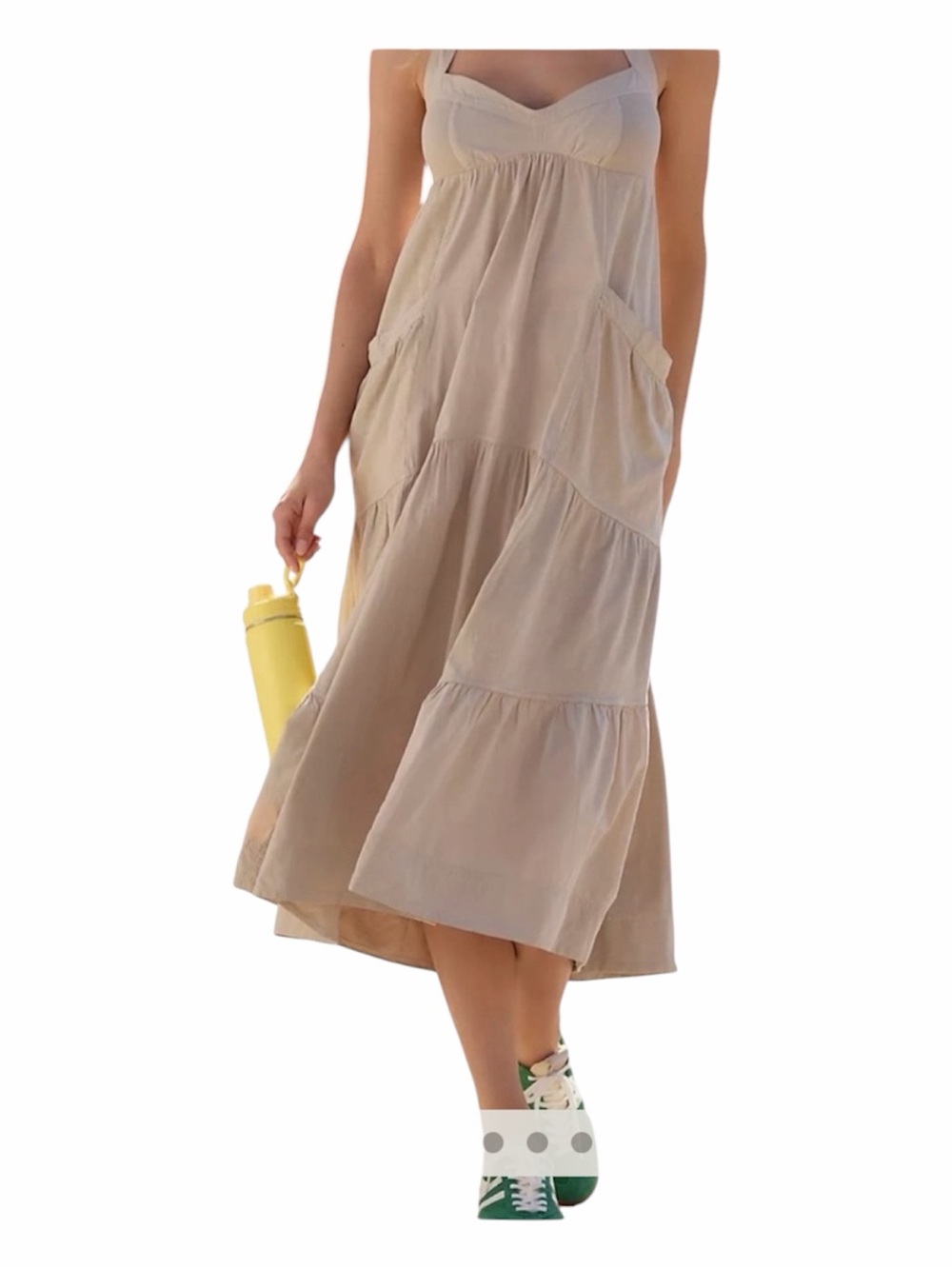 Utility Dress with Pockets Midi Tiered Daily Practice Gorpcore M Coastal Cotton